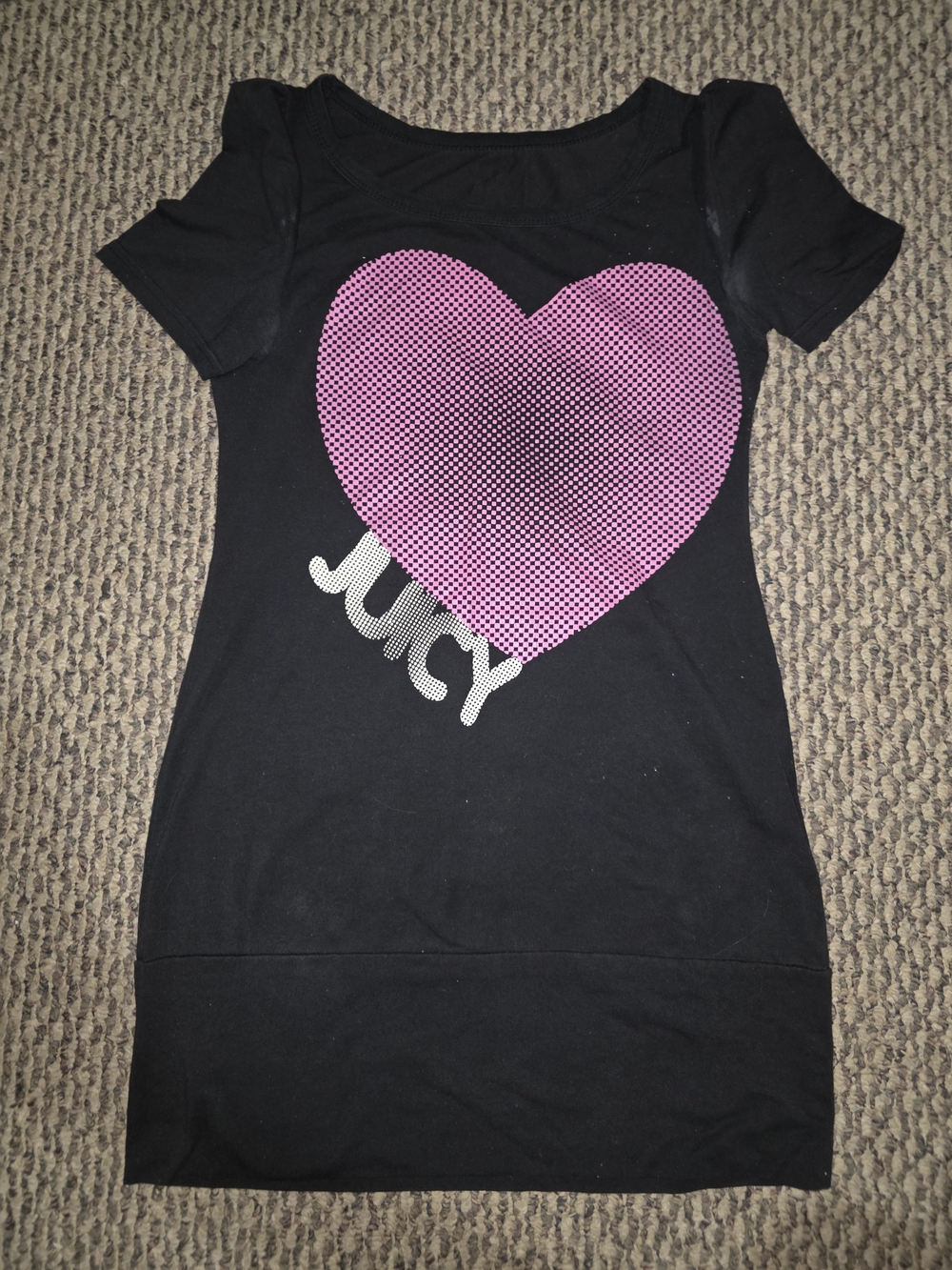 Juicy Couture Black Tee Dress with Pink Heart